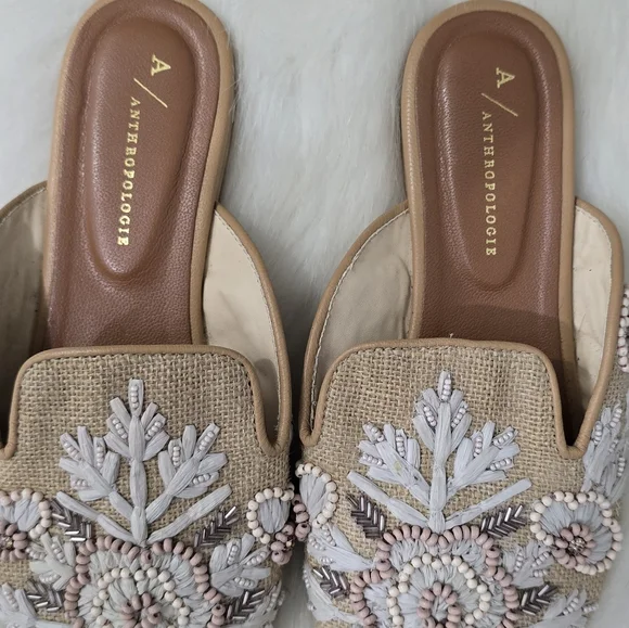 Anthropologie Therese Beaded Mules Women's 8 - Picture 4 of 5